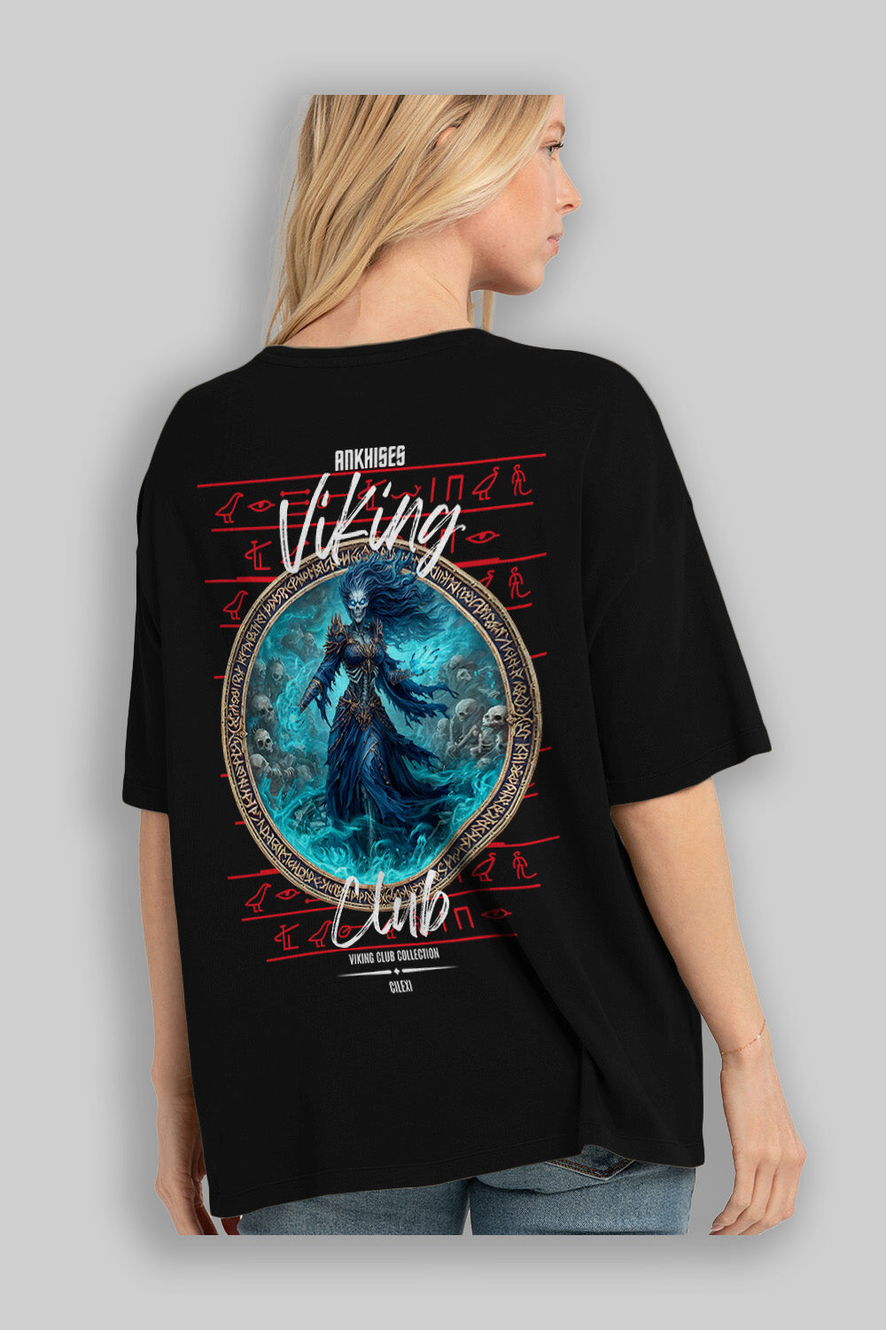 Hel Baskılı Oversize t-shirt Erkek Kadın %100 Pamuk Bisiklet Yaka tişort