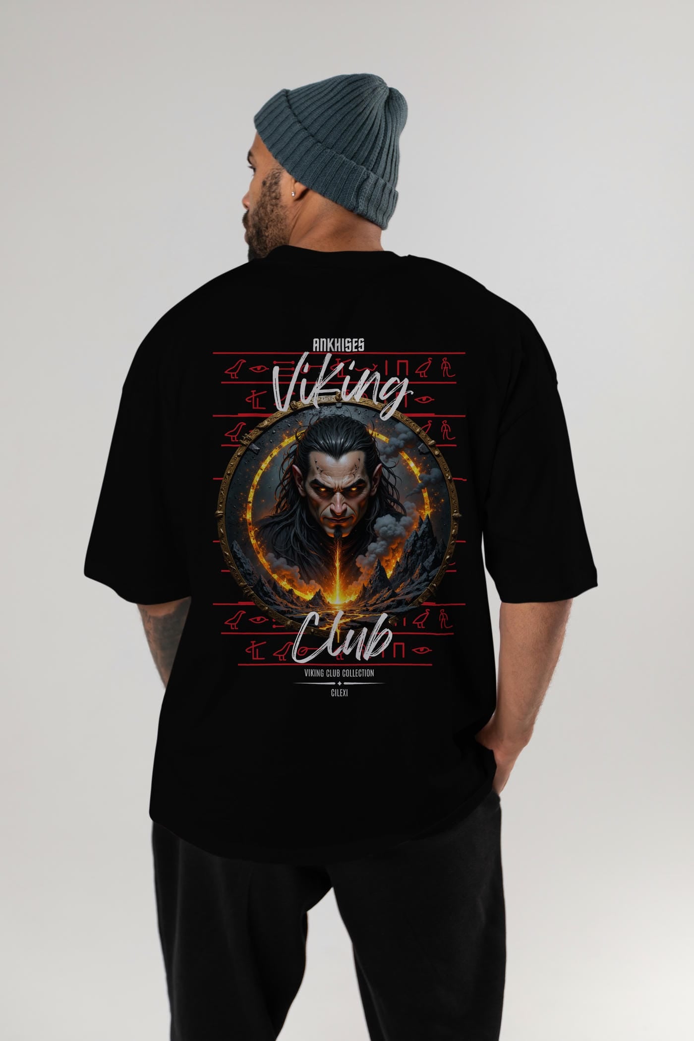 Loke 2 Arka Baskılı Oversize t-shirt Erkek Kadın %100 Pamuk Bisiklet Yaka tişort