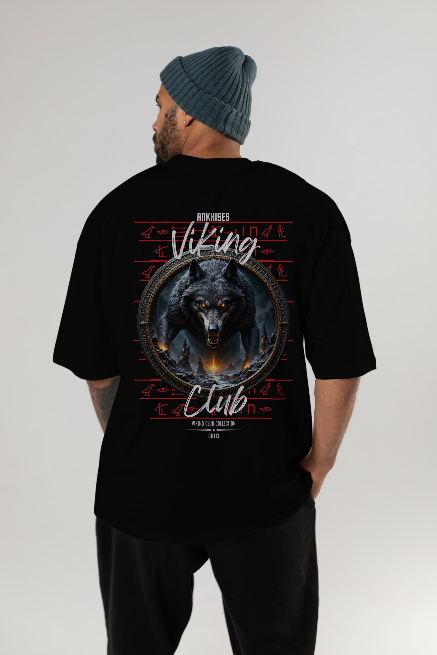 Viking Mitolojisi Serisi 28 Arka Baskılı Oversize t-shirt Erkek Kadın %100 Pamuk Bisiklet Yaka tişort