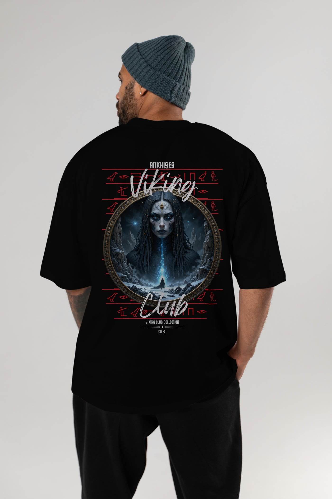 Viking Mitolojisi Serisi 11 Arka Baskılı Oversize t-shirt Erkek Kadın %100 Pamuk Bisiklet Yaka tişort