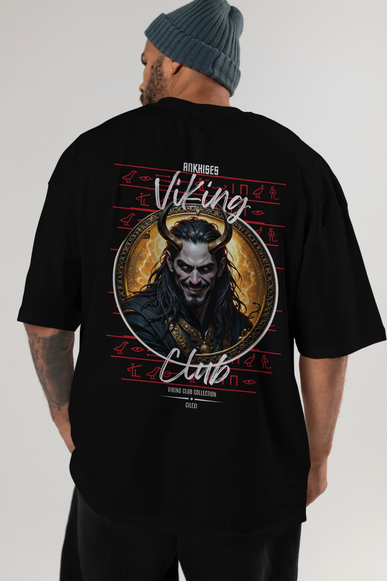 Loke 1 Baskılı Oversize t-shirt Erkek Kadın %100 Pamuk Bisiklet Yaka tişort