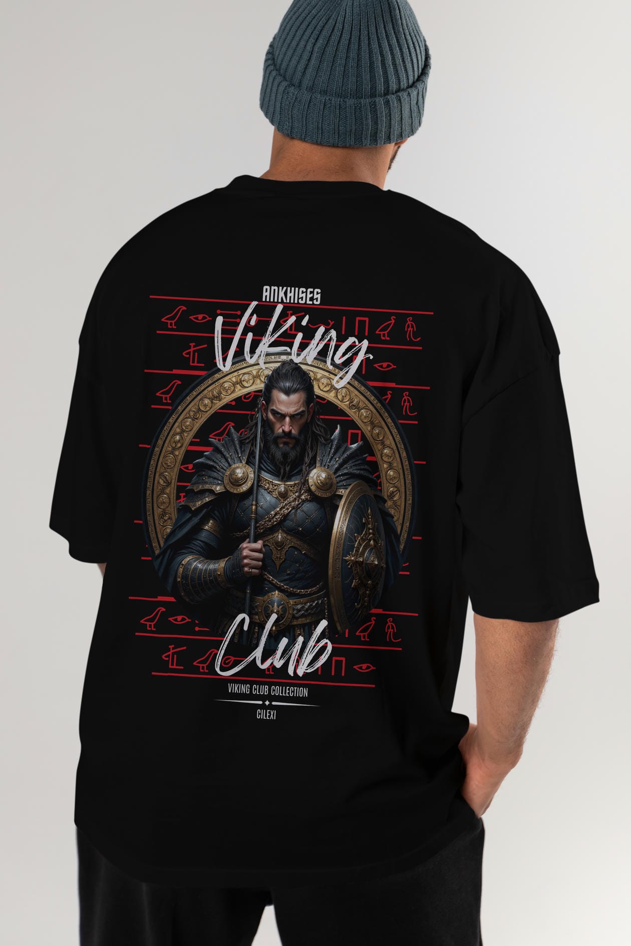 Viking Mitolojisi Serisi 6 Arka Baskılı Oversize t-shirt Erkek Kadın %100 Pamuk Bisiklet Yaka tişort