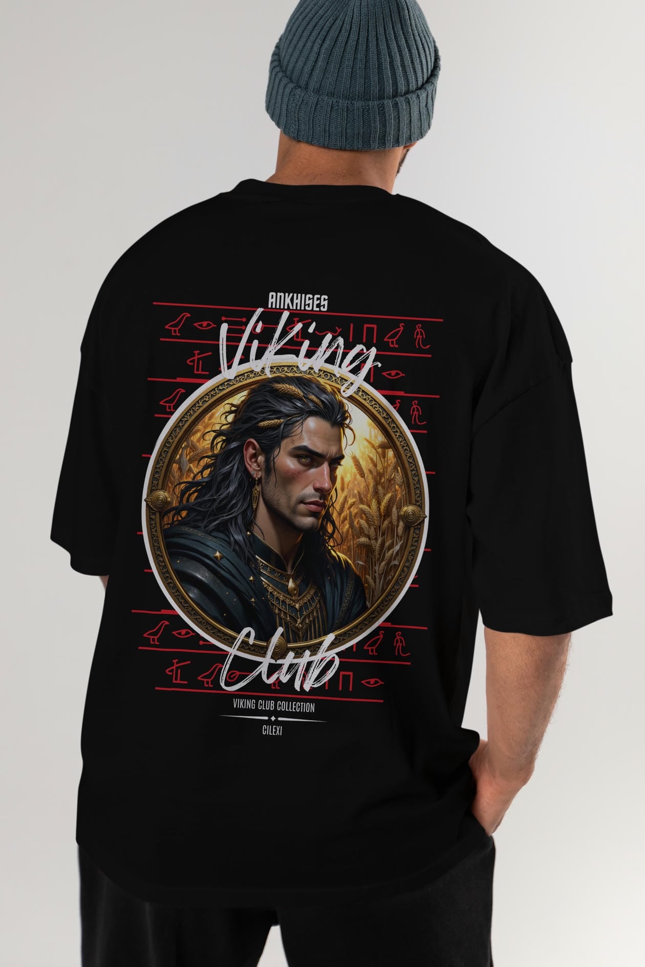 Viking Mitolojisi Serisi 2 Arka Baskılı Oversize t-shirt Erkek Kadın %100 Pamuk Bisiklet Yaka tişort