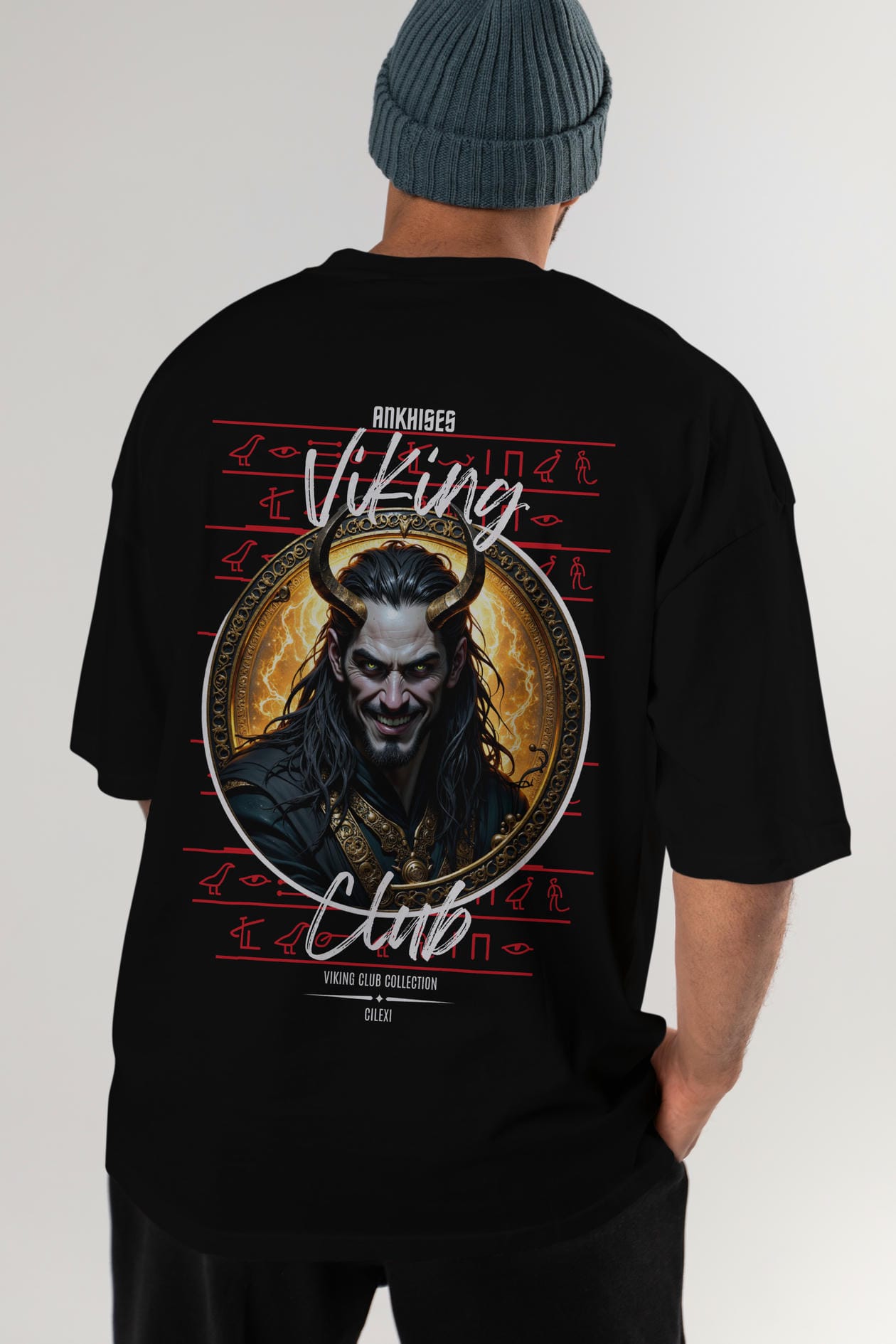 Loke 1 Baskılı Oversize t-shirt Erkek Kadın %100 Pamuk Bisiklet Yaka tişort