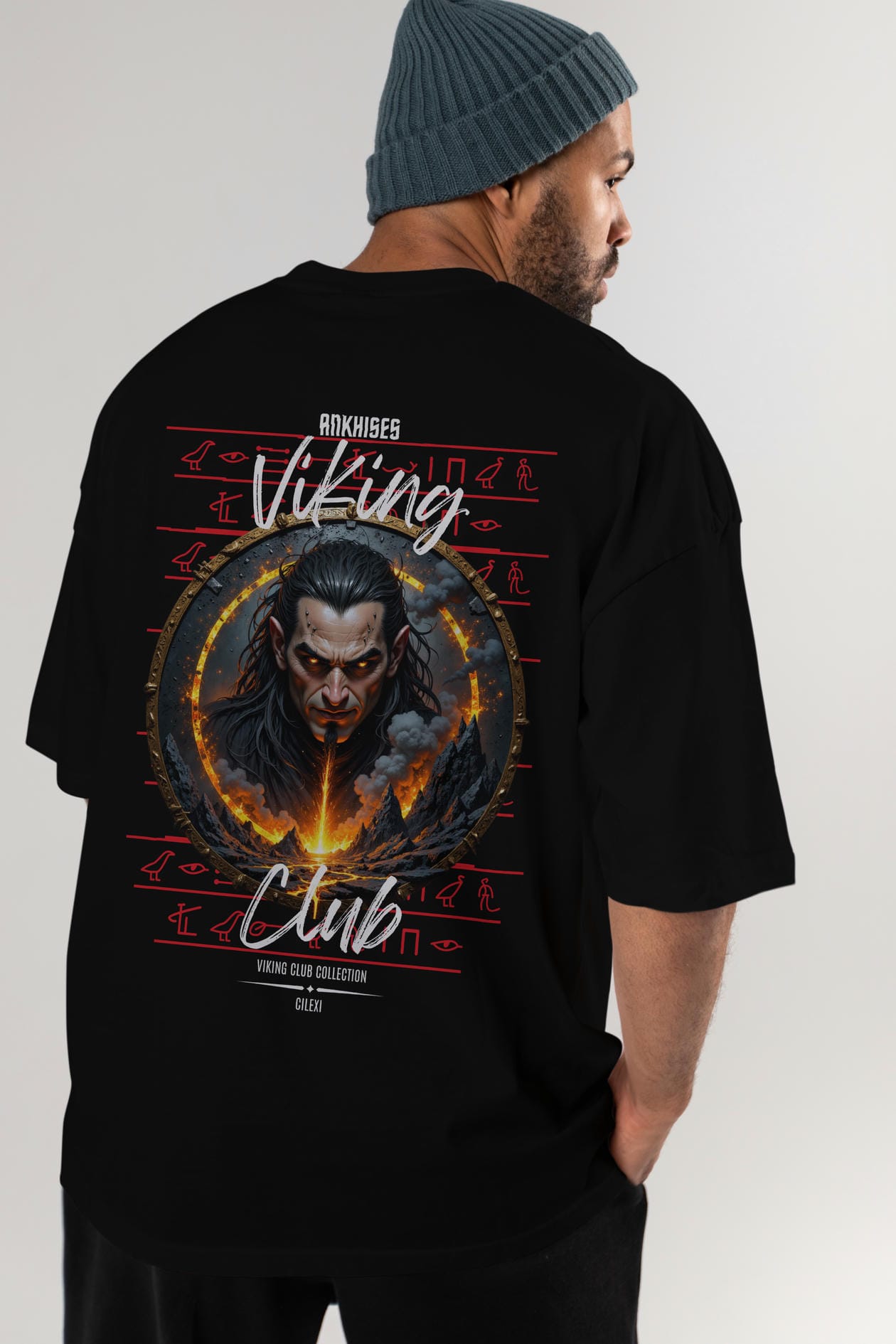 Loke 2 Arka Baskılı Oversize t-shirt Erkek Kadın %100 Pamuk Bisiklet Yaka tişort