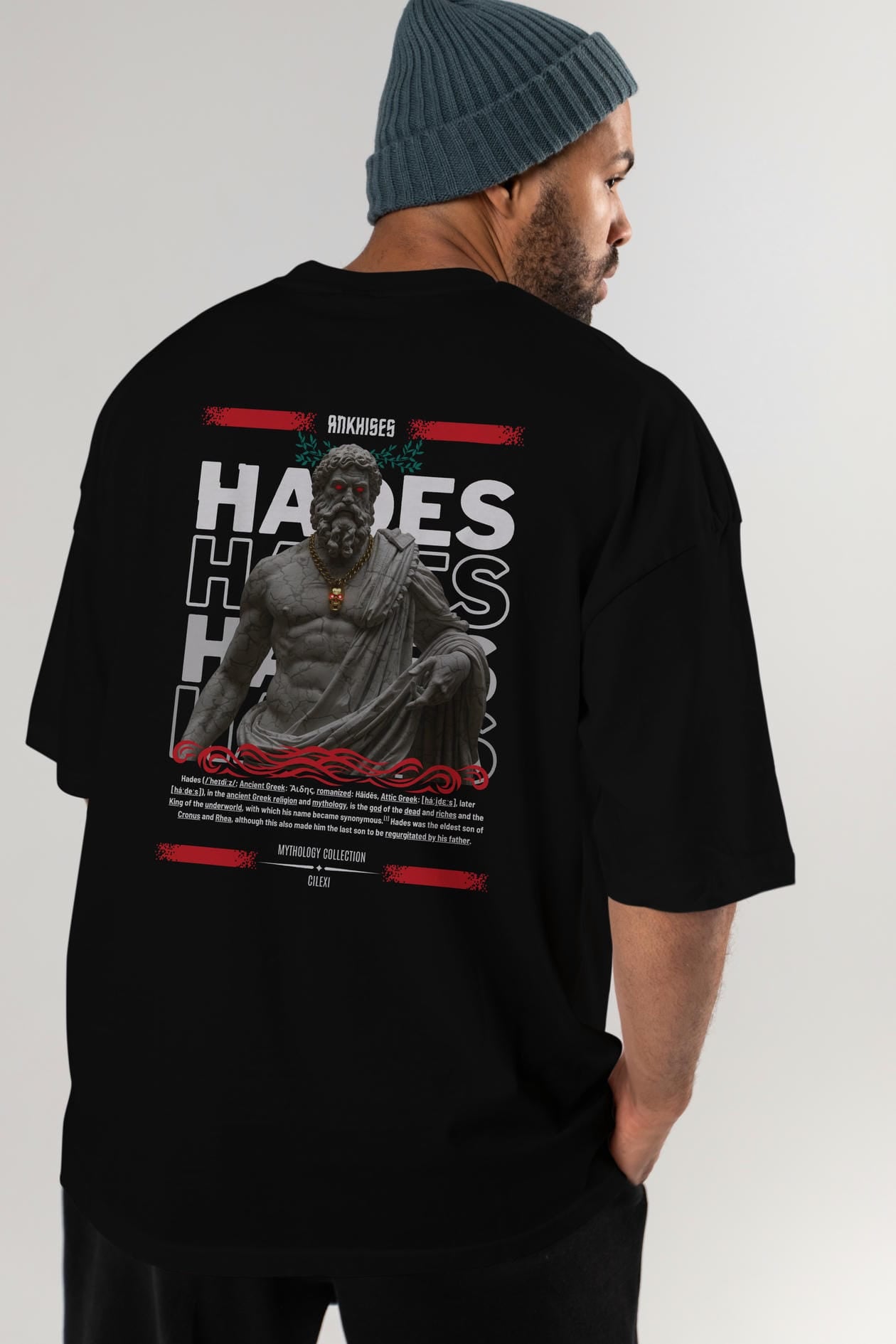 Hades 3 Arka Baskılı Oversize t-shirt Erkek Kadın %100 Pamuk Bisiklet Yaka tişort