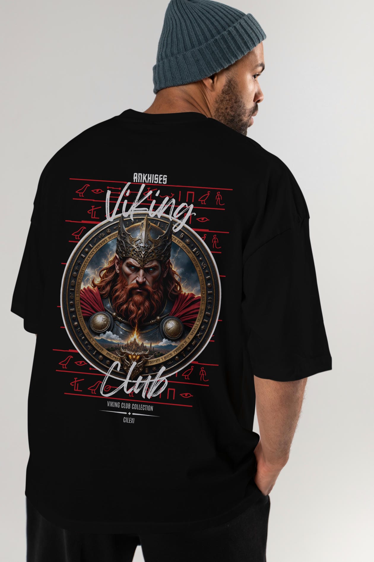 Thor 2 Arka Baskılı Oversize t-shirt Erkek Kadın %100 Pamuk Bisiklet Yaka tişort