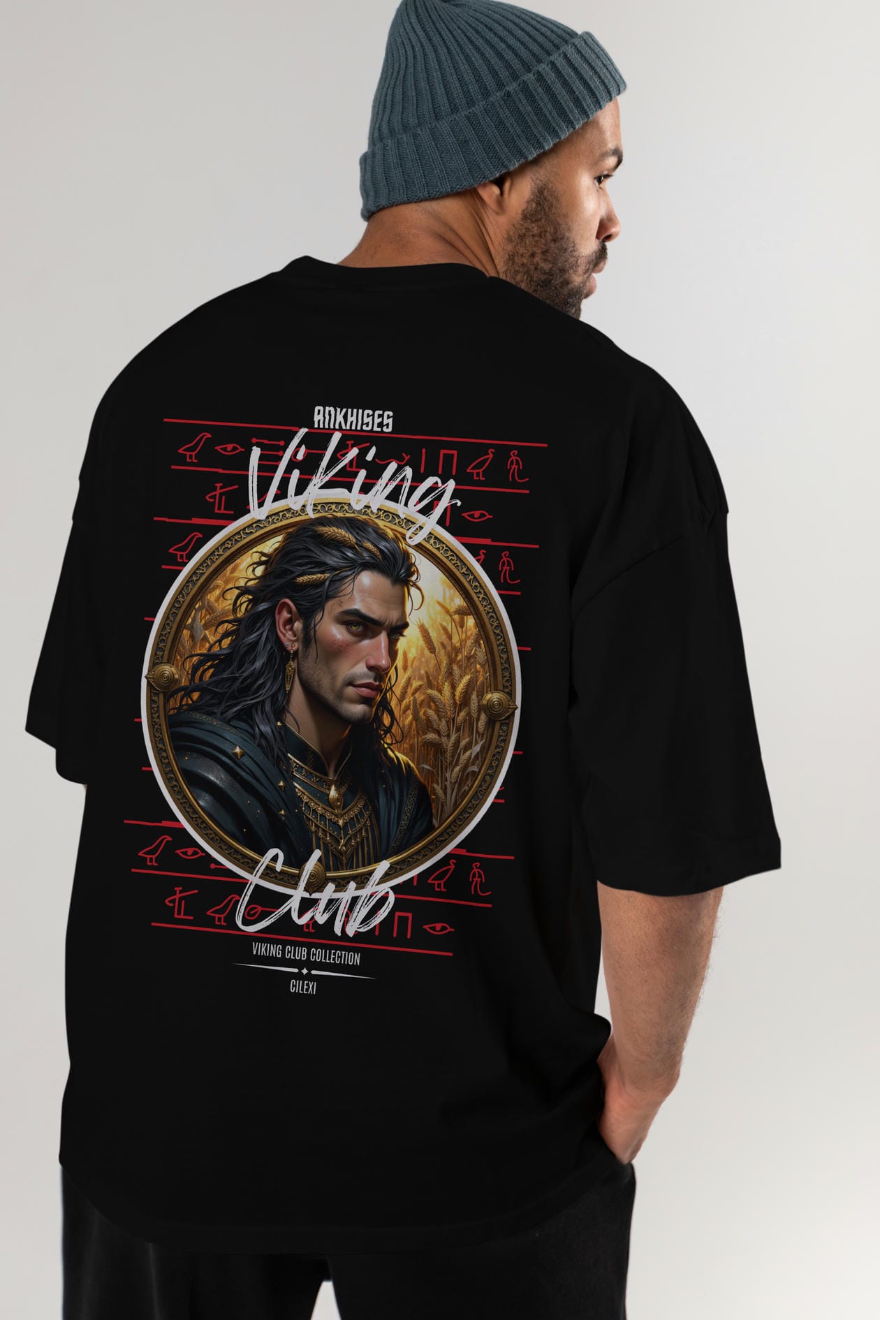 Viking Mitolojisi Serisi 2 Arka Baskılı Oversize t-shirt Erkek Kadın %100 Pamuk Bisiklet Yaka tişort