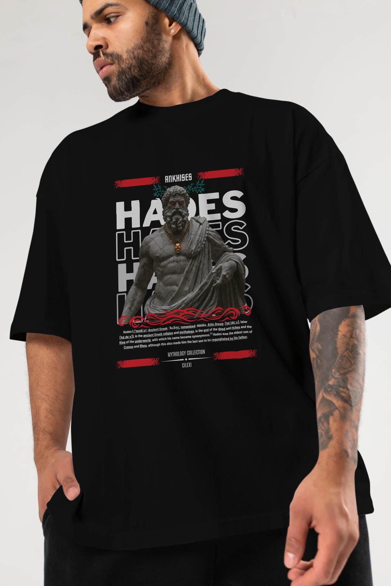 Hades 3 ön Baskılı Oversize t-shirt Erkek Kadın %100 Pamuk Bisiklet Yaka tişort
