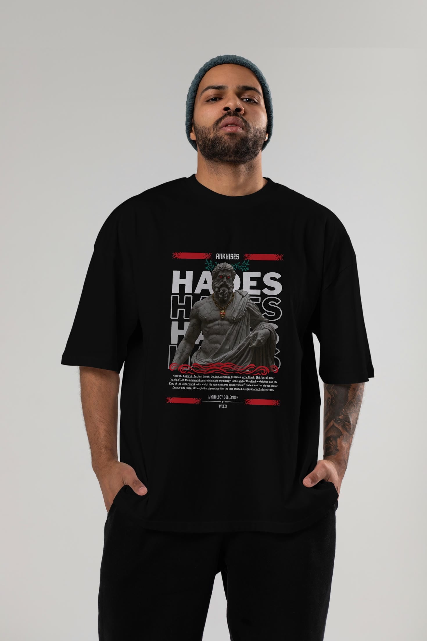 Hades 3 ön Baskılı Oversize t-shirt Erkek Kadın %100 Pamuk Bisiklet Yaka tişort
