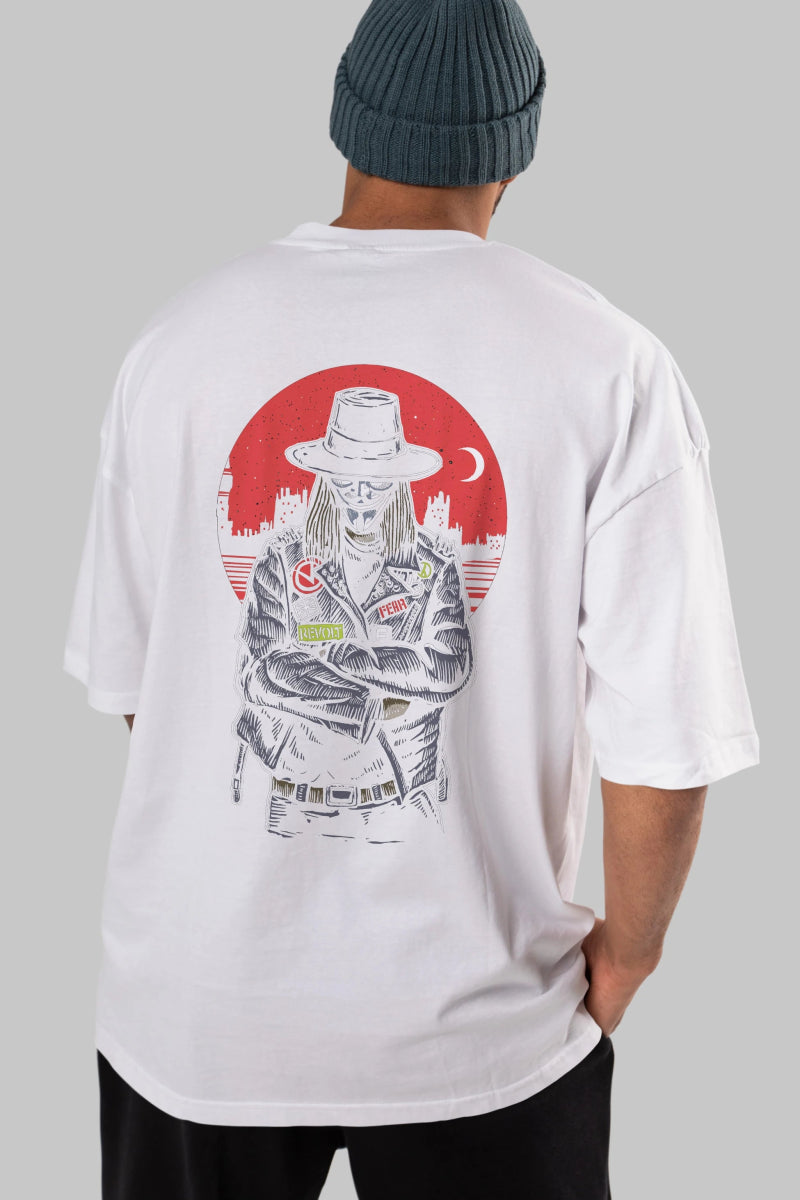 vendetta Arka Baskılı Oversize t-shirt Erkek Kadın Unisex %100 Pamuk - Cilexi