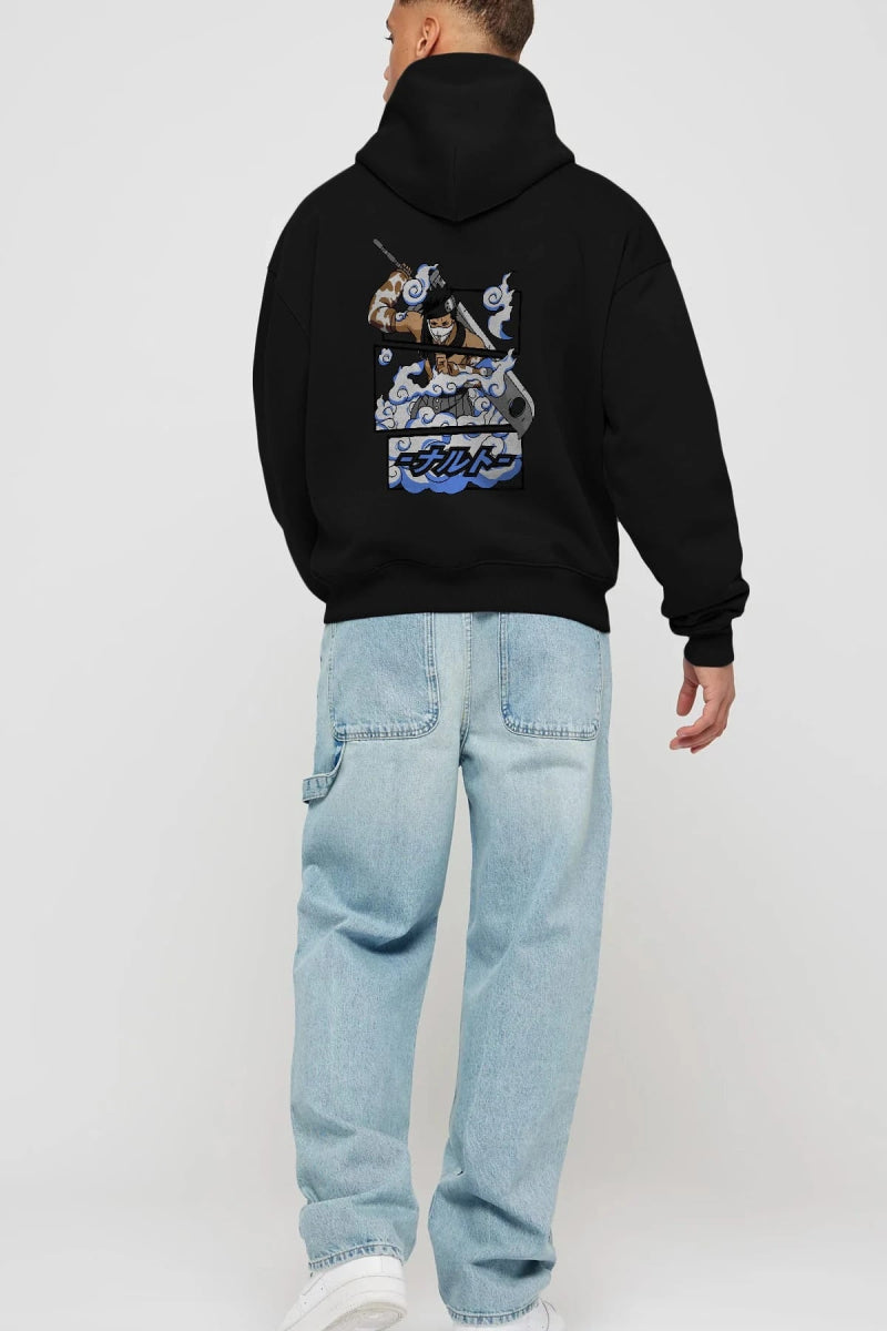 zabuza momochi Anime Arka Baskılı Hoodie Oversize Kapüşonlu Sweatshirt Erkek Kadın Unisex - Cilexi