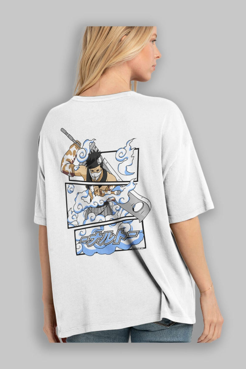zabuza momochi Anime Arka Baskılı Oversize t-shirt Erkek Kadın Unisex - Cilexi
