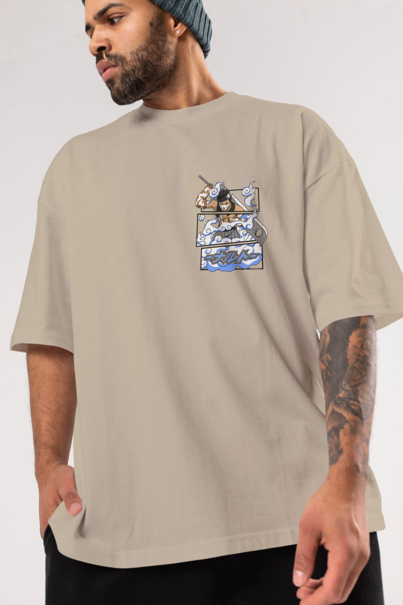 zabuza momochi Ön Sol Baskılı Oversize t-shirt Erkek Kadın Unisex %100 Pamuk Bisiklet Yaka tişort - Cilexi