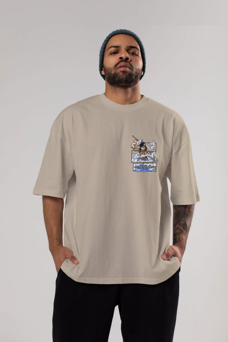 zabuza momochi Ön Sol Baskılı Oversize t-shirt Erkek Kadın Unisex %100 Pamuk Bisiklet Yaka tişort - Cilexi