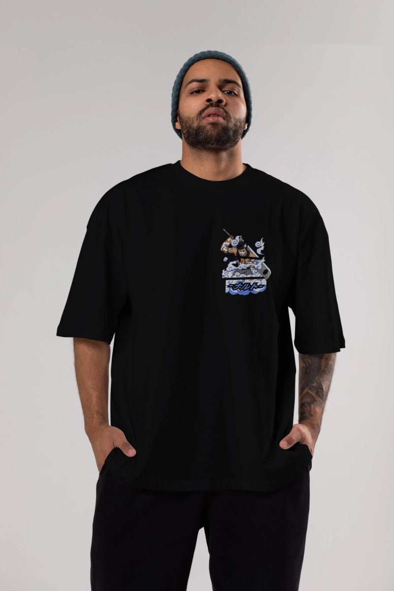 zabuza momochi Ön Sol Baskılı Oversize t-shirt Erkek Kadın Unisex %100 Pamuk Bisiklet Yaka tişort - Cilexi