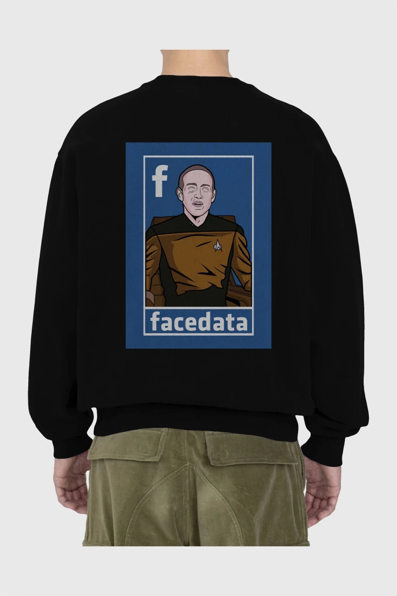 Zukerberg Data Arka Baskılı Oversize Sweatshirt Erkek Kadın Unisex - Cilexi