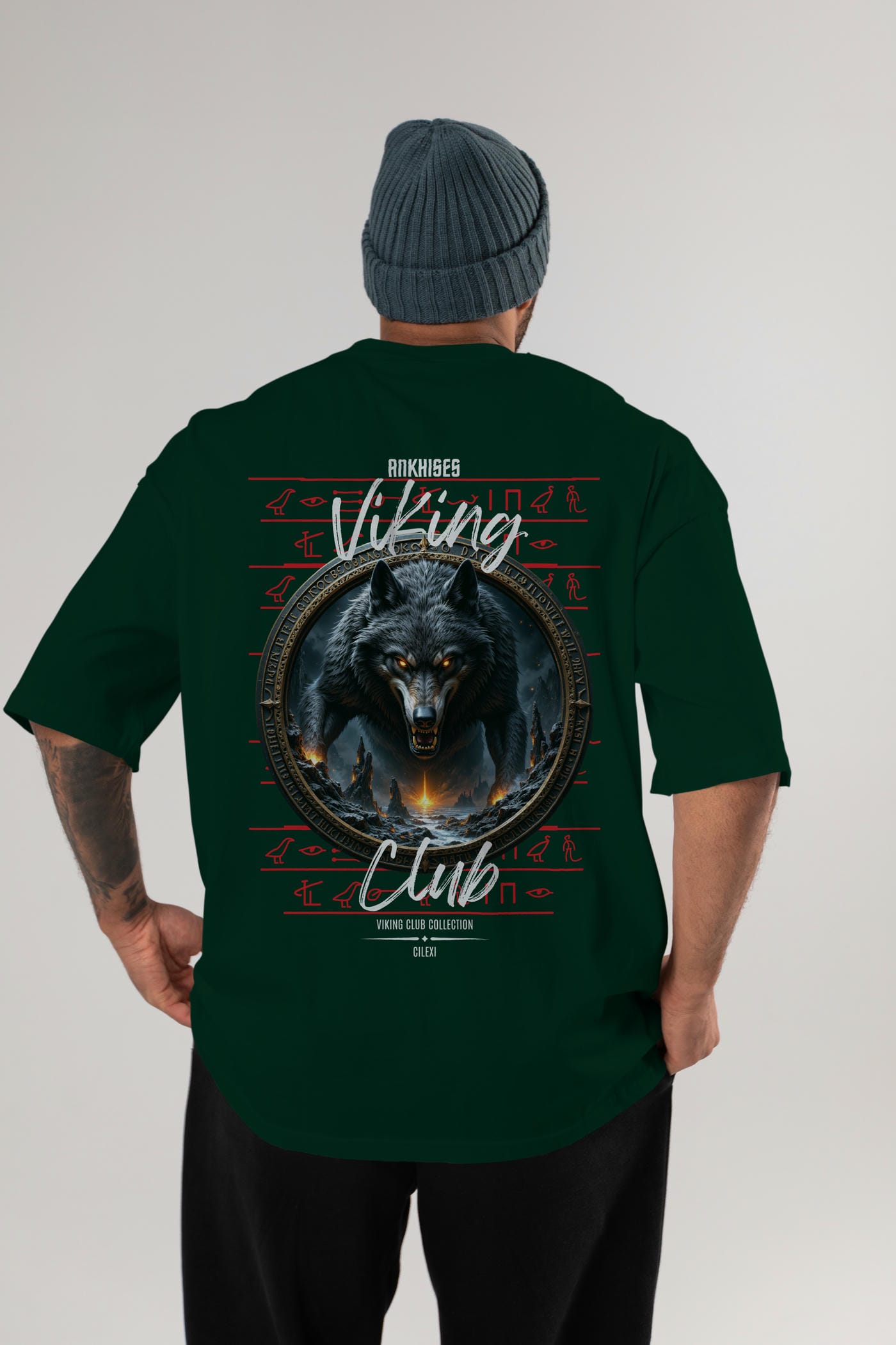 Viking Mitolojisi Serisi 28 Arka Baskılı Oversize t-shirt Erkek Kadın %100 Pamuk Bisiklet Yaka tişort