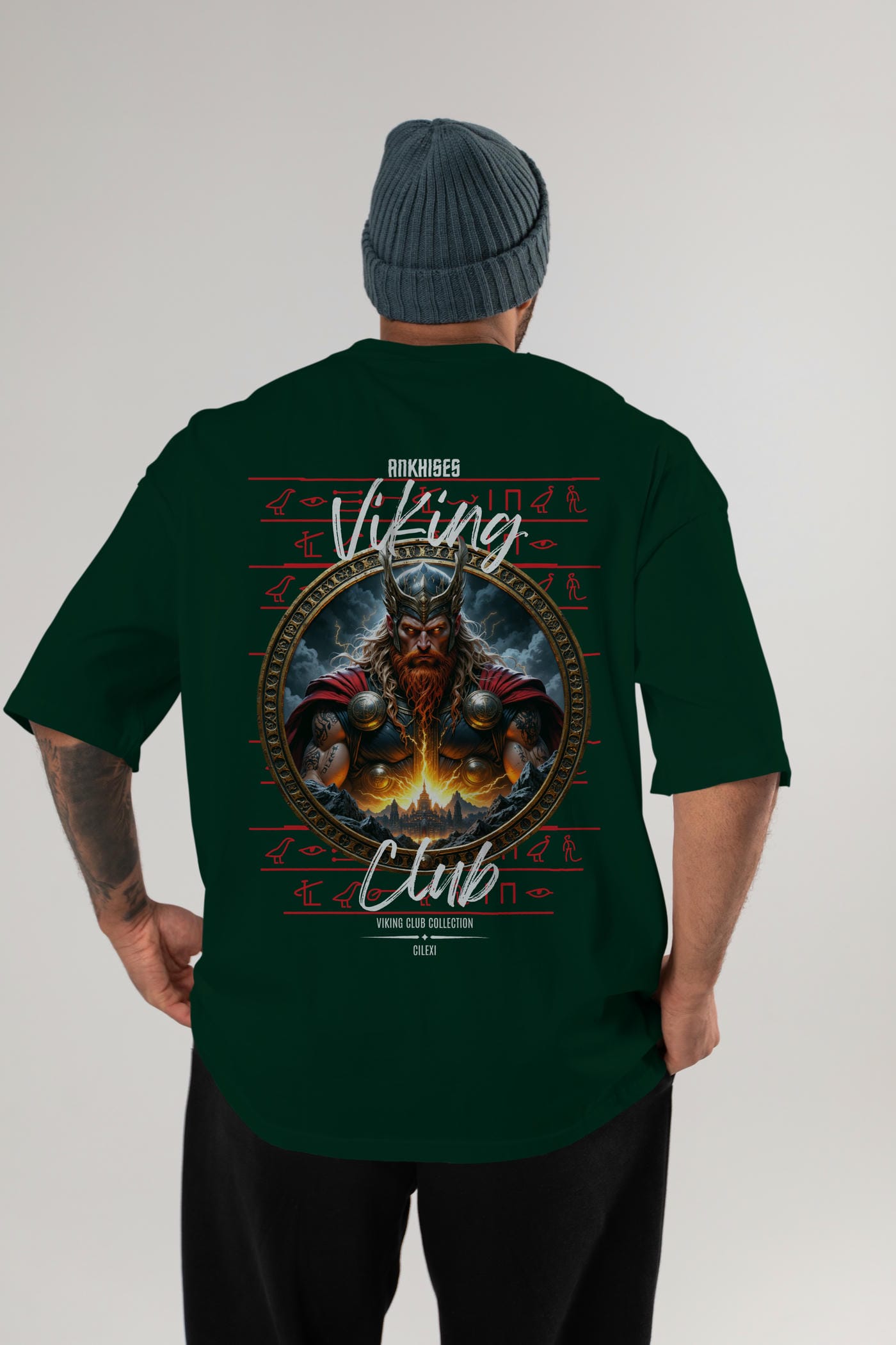 Thor 1 Arka Baskılı Oversize t-shirt Erkek Kadın %100 Pamuk Bisiklet Yaka tişort