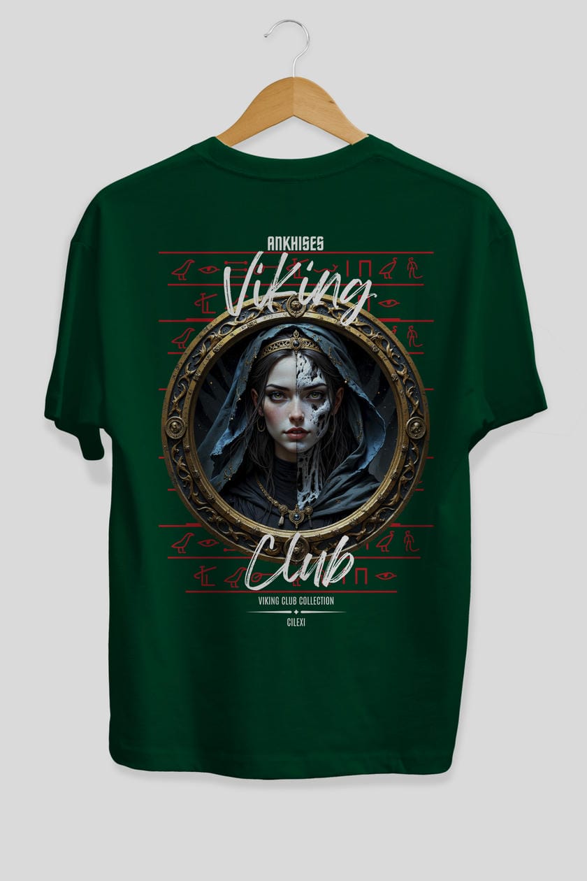Viking Mitolojisi Serisi 10 Arka Baskılı Oversize t-shirt Erkek Kadın %100 Pamuk Bisiklet Yaka tişort
