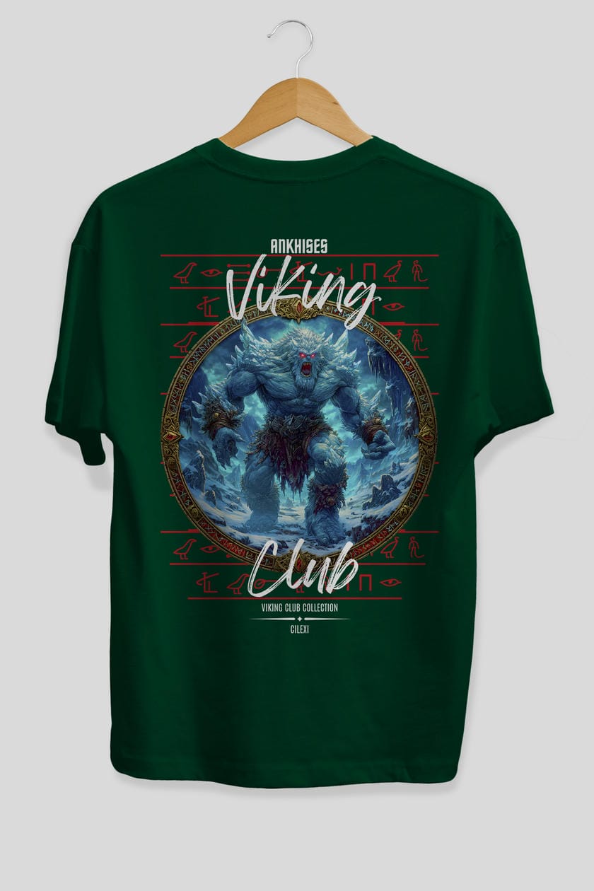 Ymir Arka Baskılı Oversize t-shirt Erkek Kadın %100 Pamuk Bisiklet Yaka tişort
