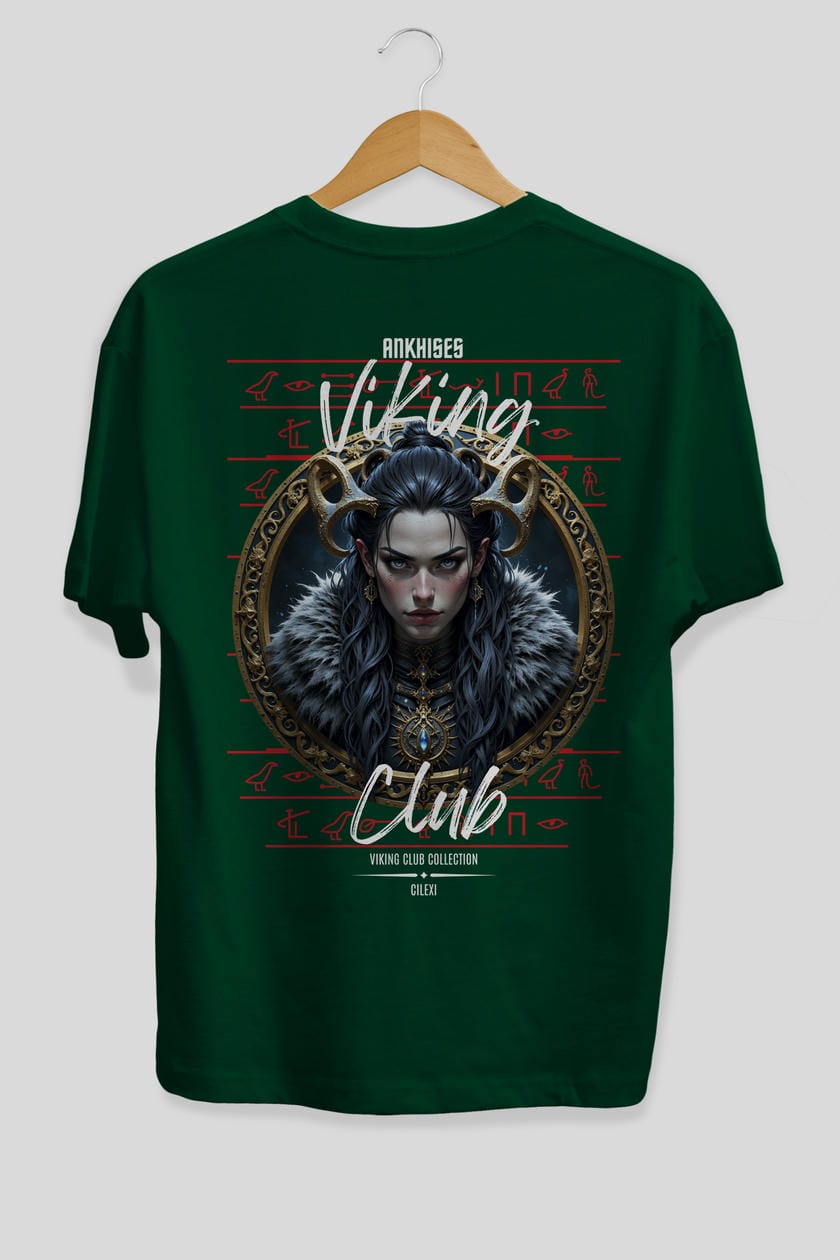 Viking Mitolojisi Serisi 18 Arka Baskılı Oversize t-shirt Erkek Kadın %100 Pamuk Bisiklet Yaka tişort