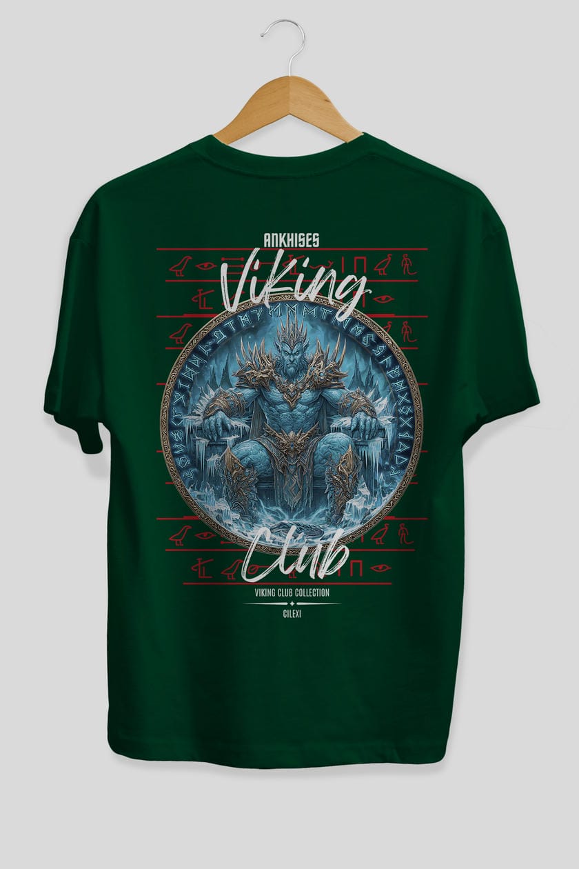 Thrym Arka Baskılı Oversize t-shirt Erkek Kadın %100 Pamuk Bisiklet Yaka tişort