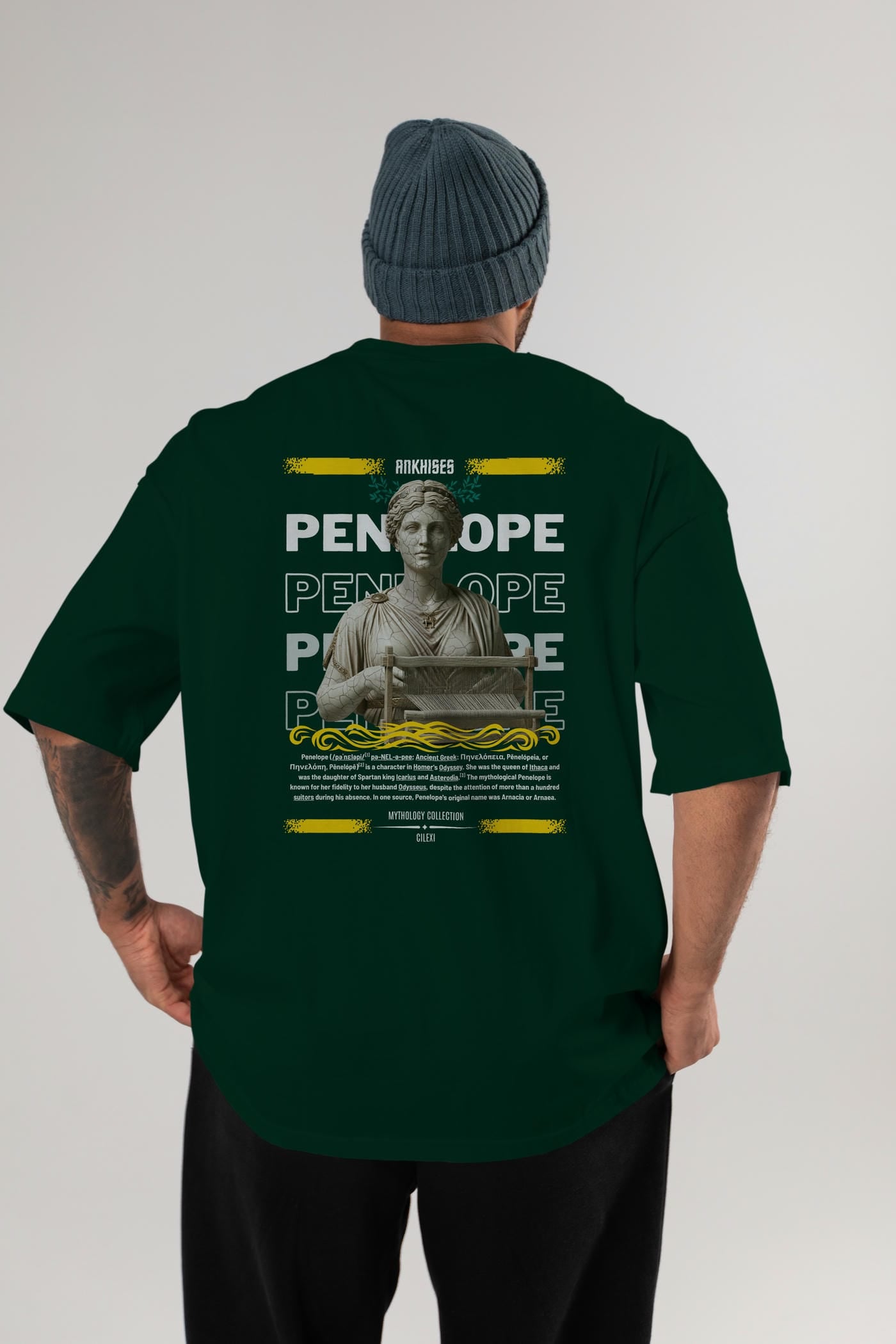 Penelope 2 Arka Baskılı Oversize t-shirt Erkek Kadın %100 Pamuk Bisiklet Yaka tişort