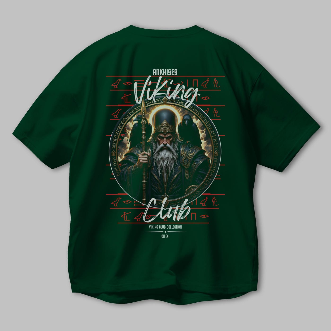 Odin 1 Arka Baskılı Oversize t-shirt Erkek Kadın %100 Pamuk Bisiklet Yaka tişort