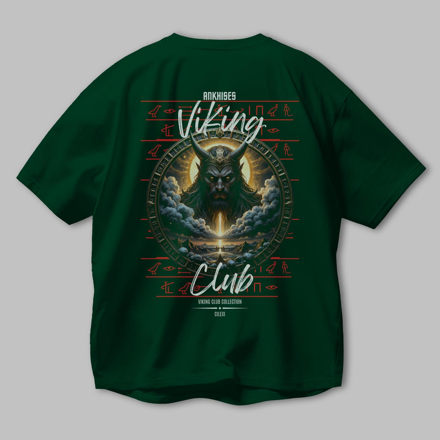 Viking Mitolojisi Serisi 9 Arka Baskılı Oversize t-shirt Erkek Kadın %100 Pamuk Bisiklet Yaka tişort