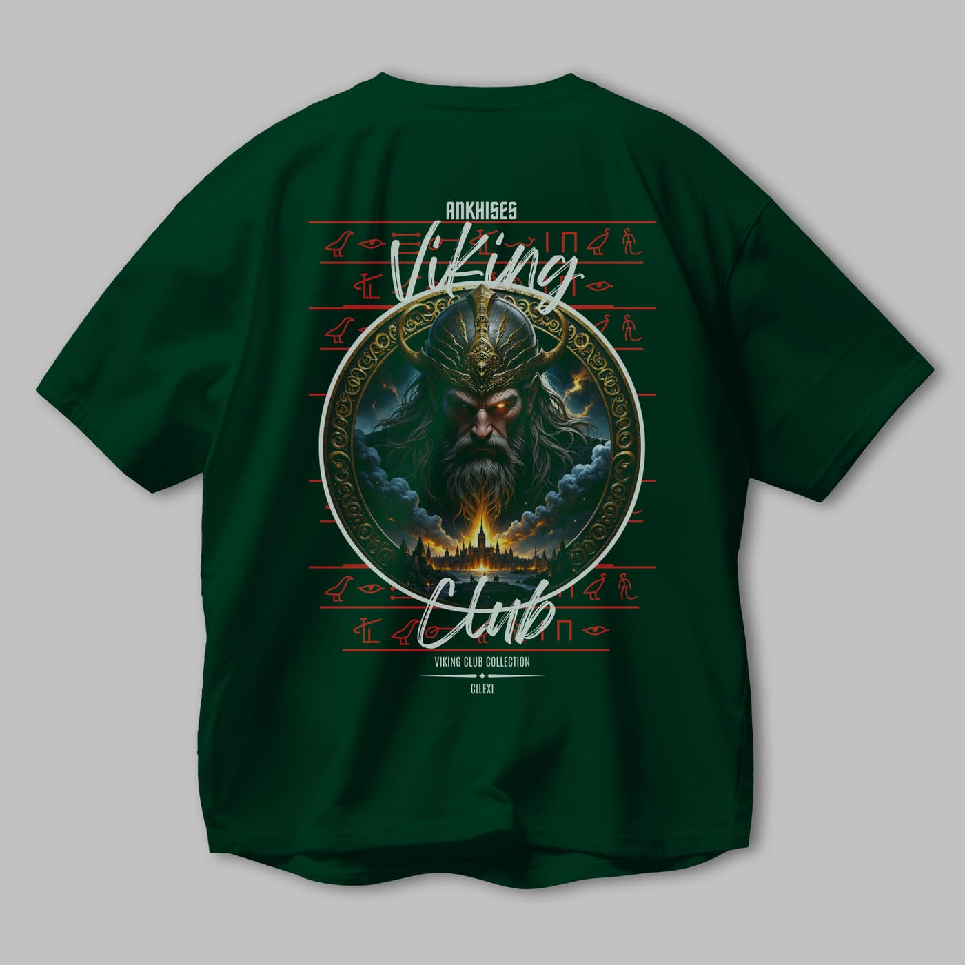 Odin 2 Arka Baskılı Oversize t-shirt Erkek Kadın %100 Pamuk Bisiklet Yaka tişort