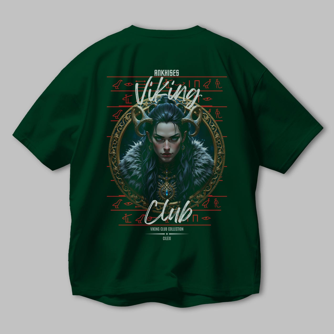 Viking Mitolojisi Serisi 18 Arka Baskılı Oversize t-shirt Erkek Kadın %100 Pamuk Bisiklet Yaka tişort