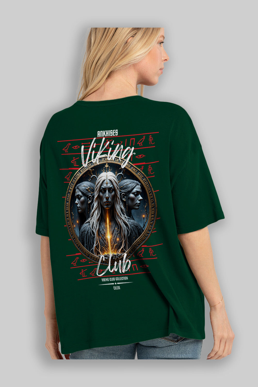 Viking Mitolojisi Serisi 24 Arka Baskılı Oversize t-shirt Erkek Kadın %100 Pamuk Bisiklet Yaka tişort