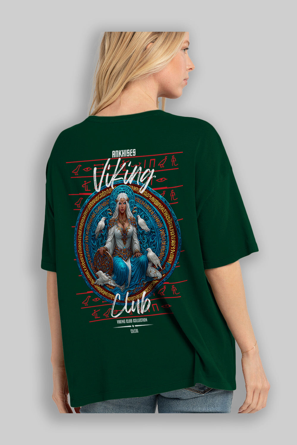 Frigg Baskılı Oversize t-shirt Erkek Kadın %100 Pamuk Bisiklet Yaka tişort