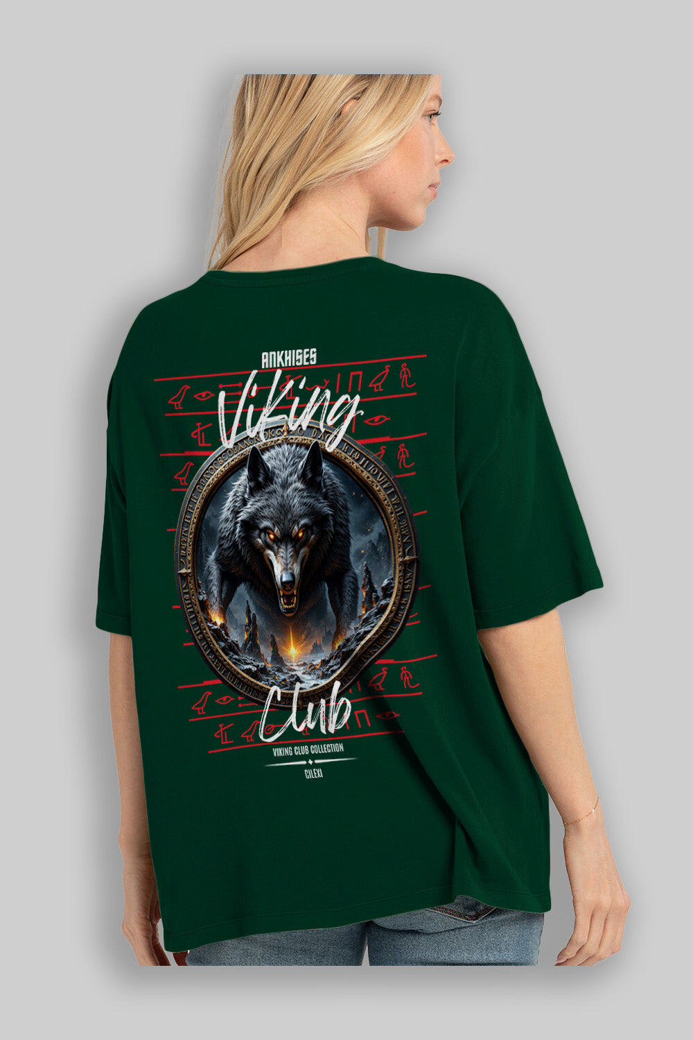 Viking Mitolojisi Serisi 28 Arka Baskılı Oversize t-shirt Erkek Kadın %100 Pamuk Bisiklet Yaka tişort