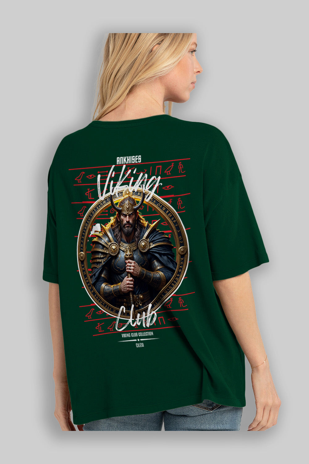 Viking Mitolojisi Serisi 8 Arka Baskılı Oversize t-shirt Erkek Kadın %100 Pamuk Bisiklet Yaka tişort