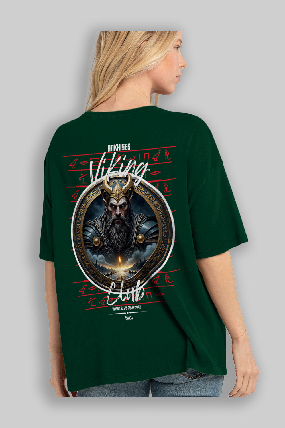 Viking Mitolojisi Serisi 7 Arka Baskılı Oversize t-shirt Erkek Kadın %100 Pamuk Bisiklet Yaka tişort
