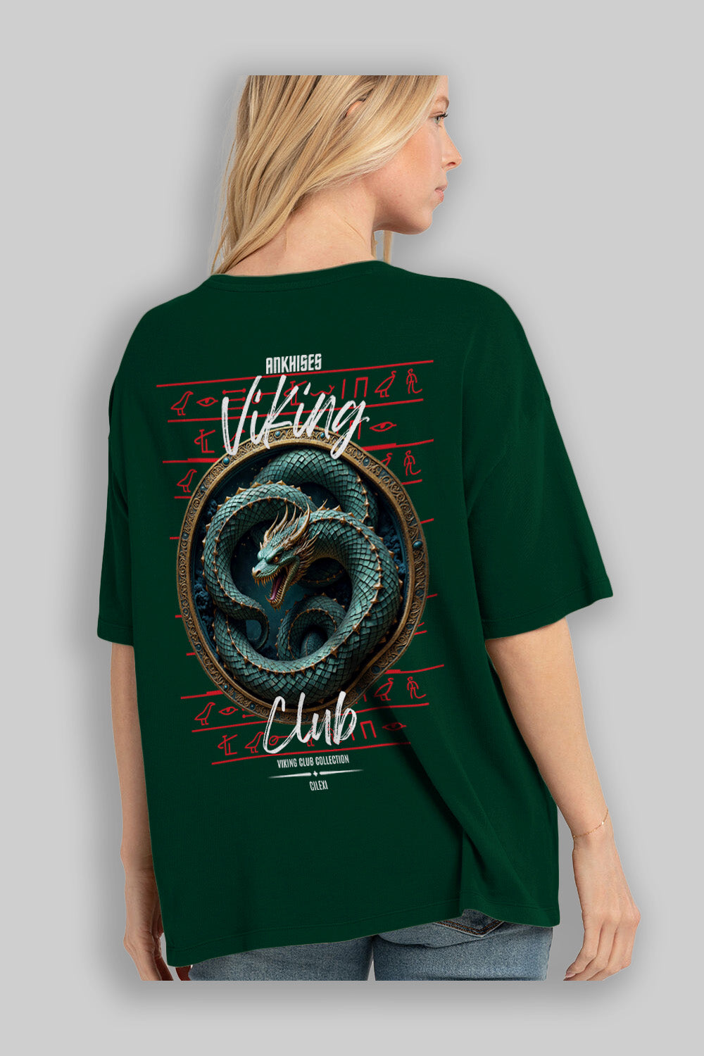 Viking Mitolojisi Serisi 25 Arka Baskılı Oversize t-shirt Erkek Kadın %100 Pamuk Bisiklet Yaka tişort