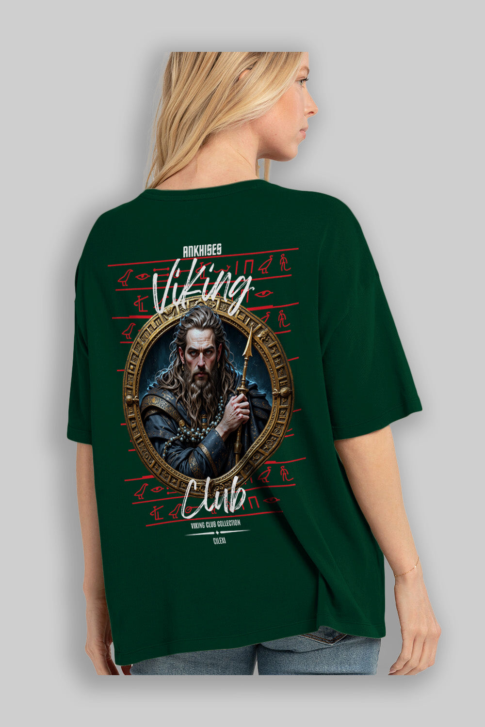Viking Mitolojisi Serisi 12 Arka Baskılı Oversize t-shirt Erkek Kadın %100 Pamuk Bisiklet Yaka tişort