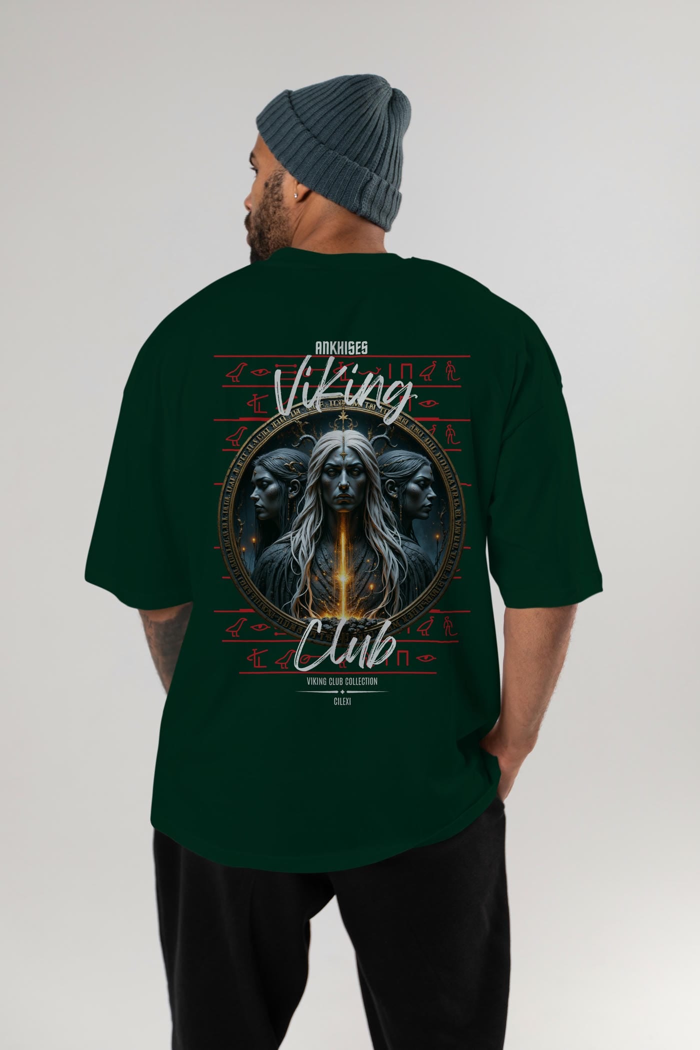 Viking Mitolojisi Serisi 24 Arka Baskılı Oversize t-shirt Erkek Kadın %100 Pamuk Bisiklet Yaka tişort