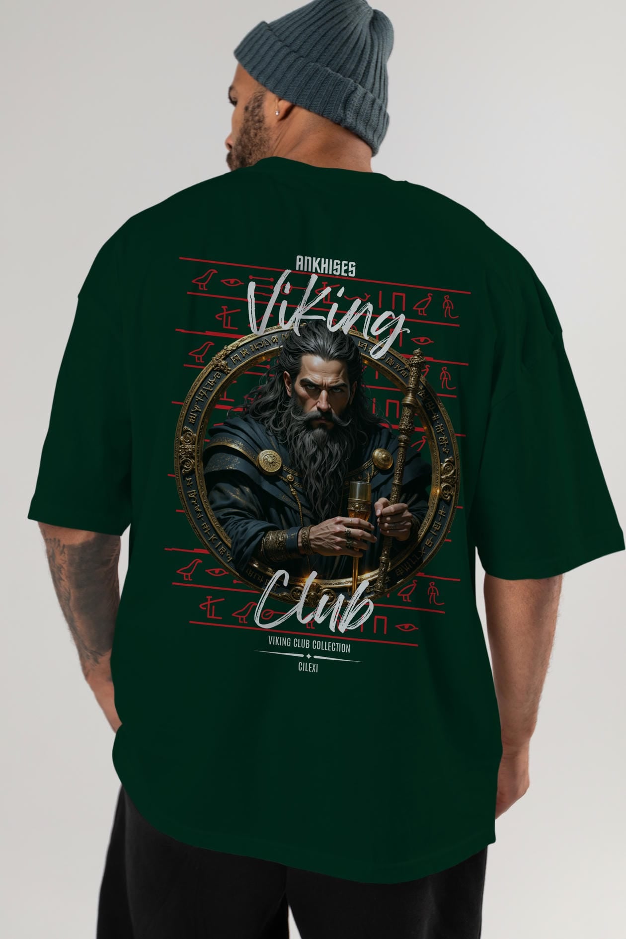 Viking Mitolojisi Serisi 20 Arka Baskılı Oversize t-shirt Erkek Kadın %100 Pamuk Bisiklet Yaka tişort