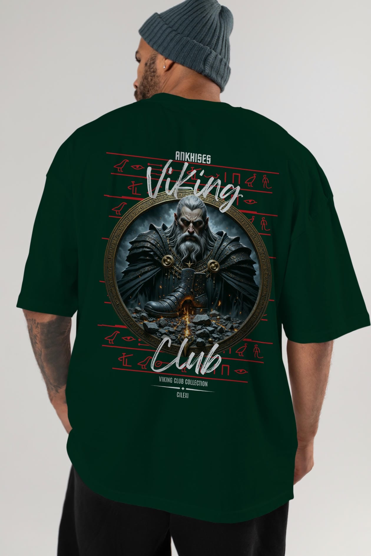 Viking Mitolojisi Serisi 22 Arka Baskılı Oversize t-shirt Erkek Kadın %100 Pamuk Bisiklet Yaka tişort
