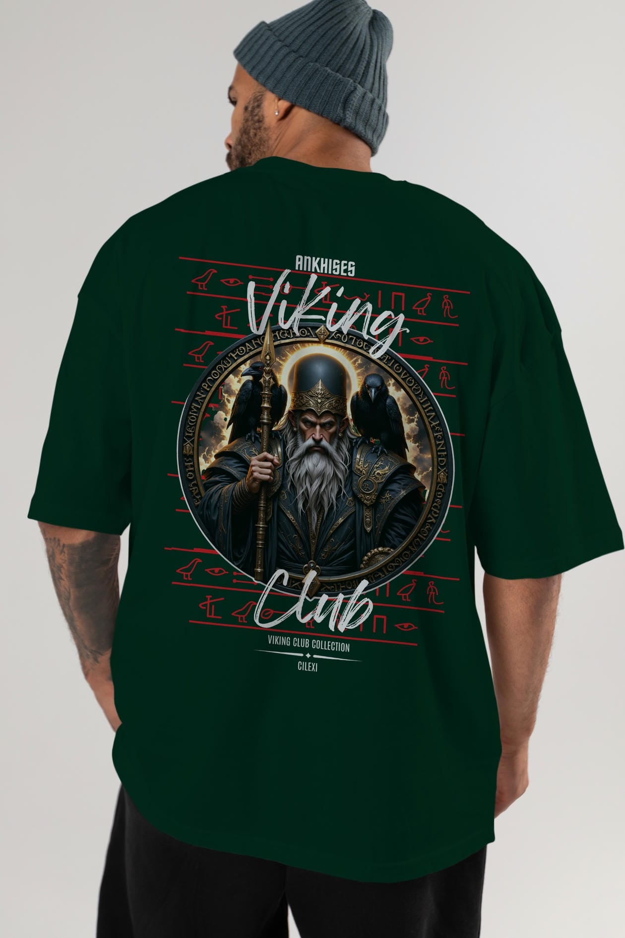 Odin 1 Arka Baskılı Oversize t-shirt Erkek Kadın %100 Pamuk Bisiklet Yaka tişort