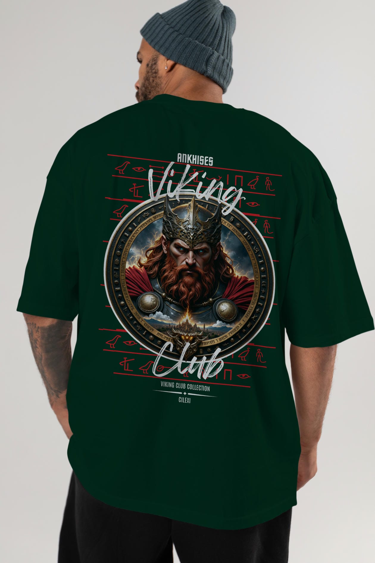 Thor 2 Arka Baskılı Oversize t-shirt Erkek Kadın %100 Pamuk Bisiklet Yaka tişort