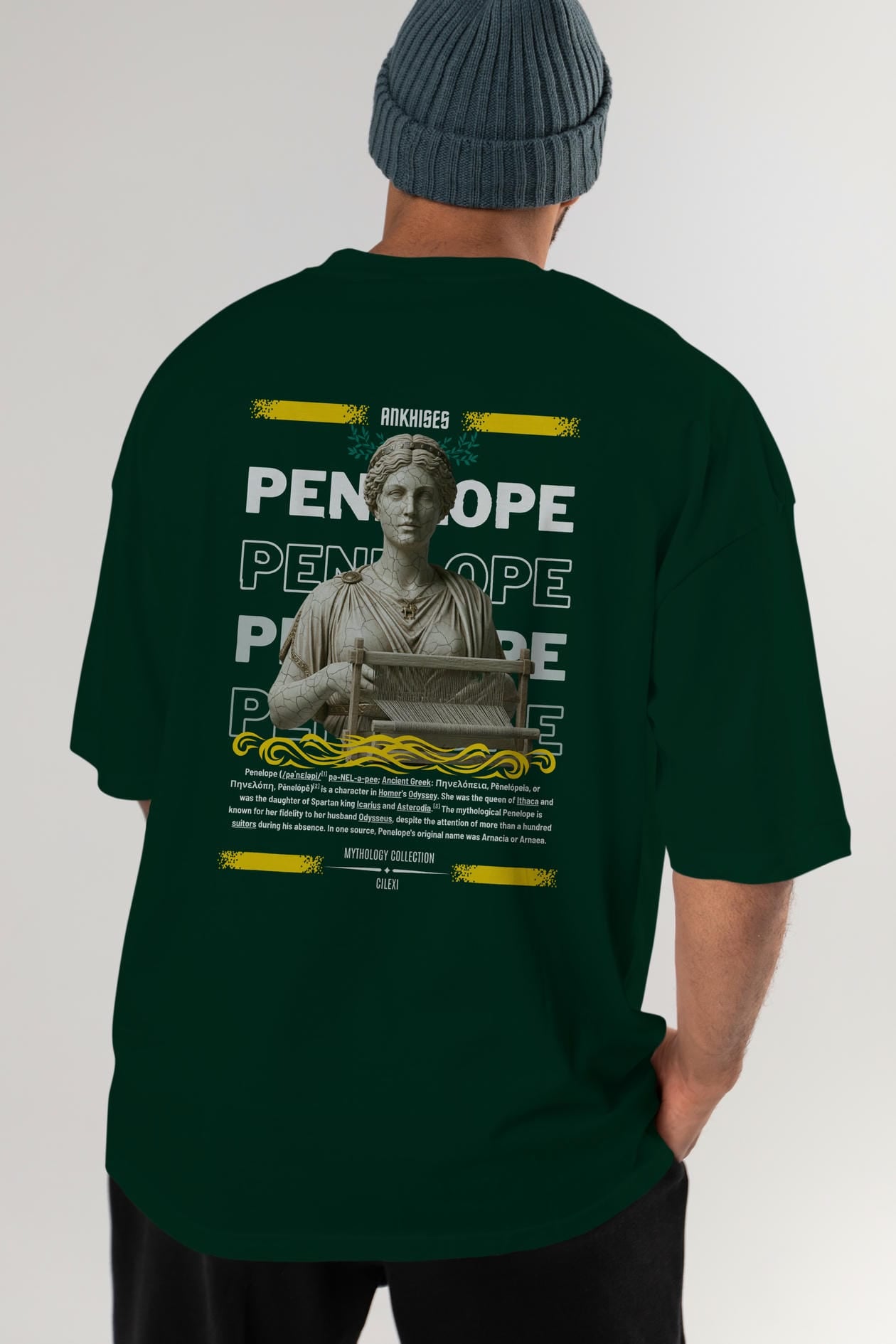 Penelope 2 Arka Baskılı Oversize t-shirt Erkek Kadın %100 Pamuk Bisiklet Yaka tişort