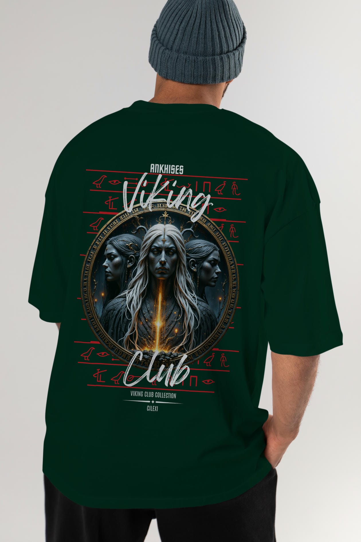 Viking Mitolojisi Serisi 24 Arka Baskılı Oversize t-shirt Erkek Kadın %100 Pamuk Bisiklet Yaka tişort