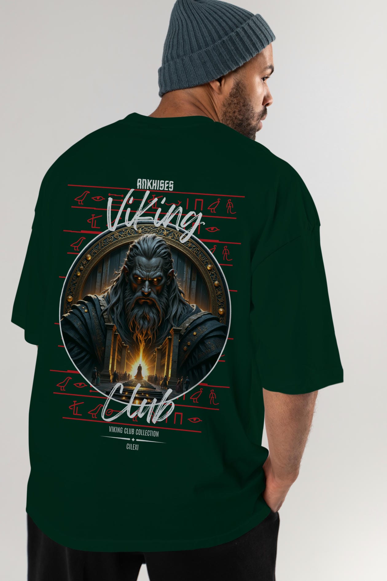 Odin 3 Arka Baskılı Oversize t-shirt Erkek Kadın %100 Pamuk Bisiklet Yaka tişort