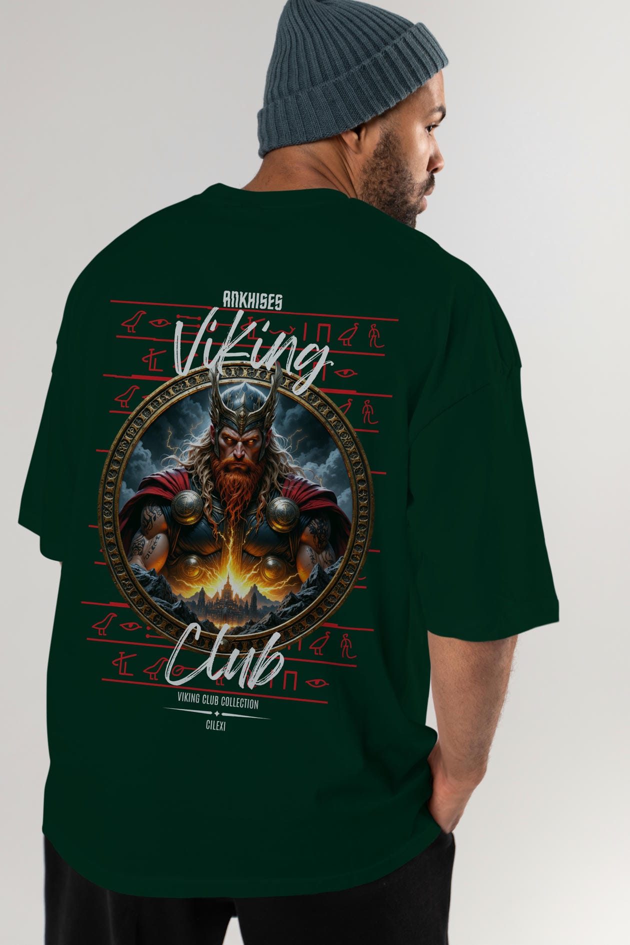 Thor 1 Arka Baskılı Oversize t-shirt Erkek Kadın %100 Pamuk Bisiklet Yaka tişort