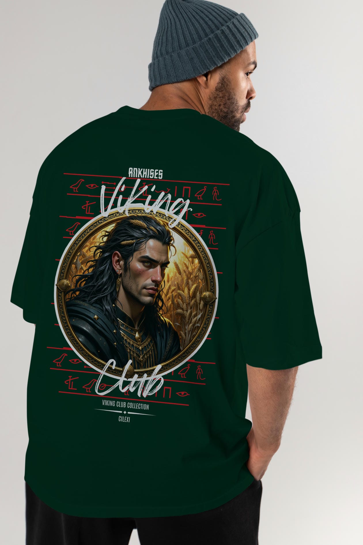 Viking Mitolojisi Serisi 2 Arka Baskılı Oversize t-shirt Erkek Kadın %100 Pamuk Bisiklet Yaka tişort