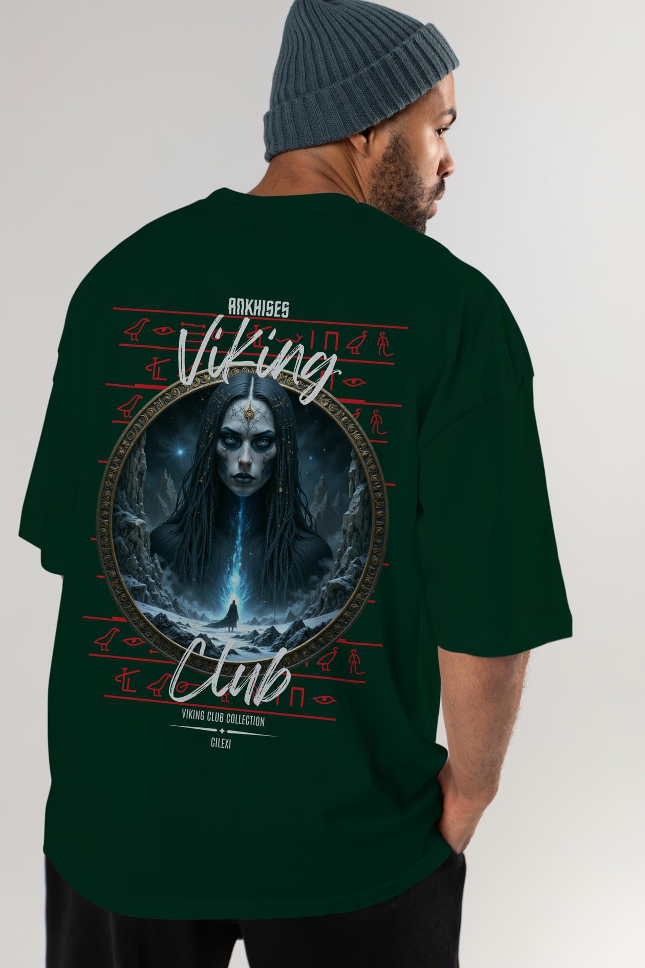 Viking Mitolojisi Serisi 11 Arka Baskılı Oversize t-shirt Erkek Kadın %100 Pamuk Bisiklet Yaka tişort